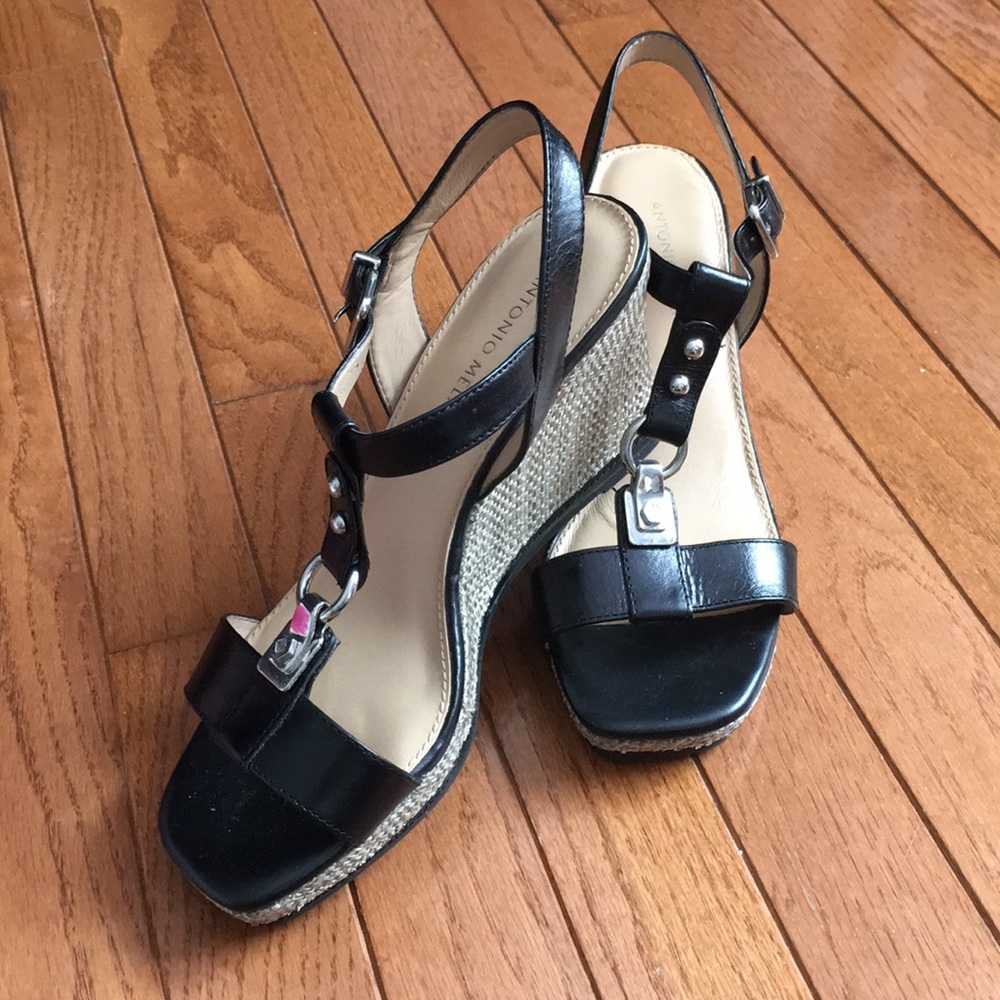 Black Antonio Melani sandals size 7